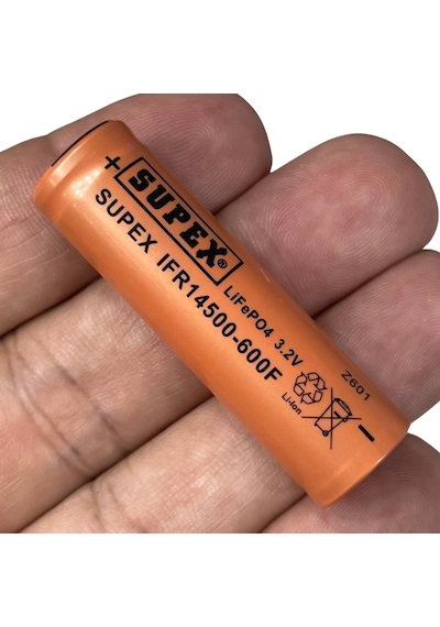 Supex Ifr14500-600f 3.2v 600mah Lifepo4 Düz Kafa Başsız Pil