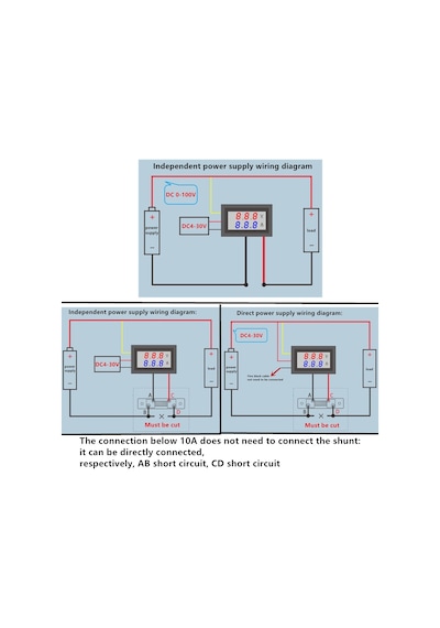 10a-kırmızı-mavi-dc 100v 10a Voltmetre Ampermetre Mavi + Kırmızı Led Amp Çift Dijital Volt Metre Ölçer