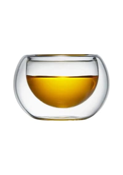 6'lı Mini Çift Cidarlı Sosluk Çay Bardağı - Şeffaf Isı Yalıtımlı Cam, 50 Ml, 6cm Diğer