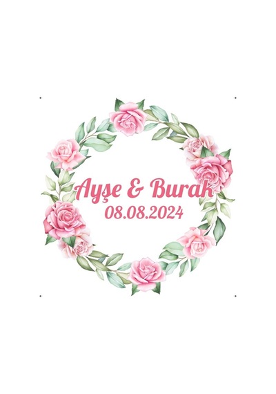 Altın Boynuzlu Kış Çelengi Etiketi Kına Nişan Düğün 3x3 Cm Özel Etiket / 50 Adet Sticker Beyaz