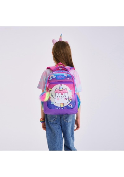 Coral High Kids Renkli Batik Unicorn Dondurma Desenli 2'li Okul Çanta Seti Set0223480