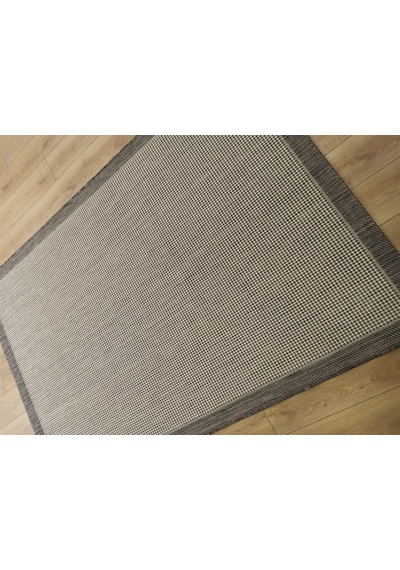 Çam Halı Sisal 9313 Gri / Beyaz Bordürlü Jüt Sisal Kilim - 200x300