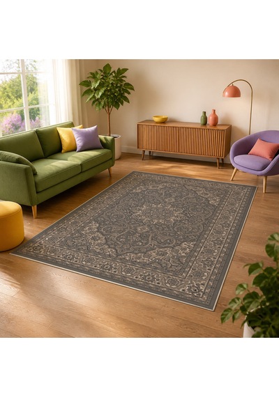 Kartela Halı Aven Halı Jüt Taban Dokuma Halı Antrasit - 80 X 120 Cm