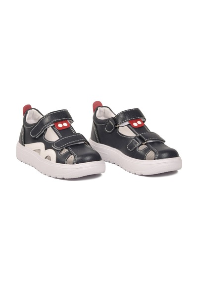 Arzen Lacivert-beyaz-kırmızı Ortopedik Erkek Çocuk Sandalet 26a24 P