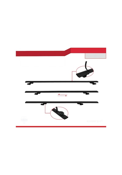Ara Atkı Tavan Barı Basic Model 118cm Siyah 2 Adet