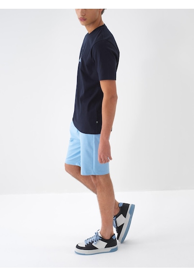 Xint Mavi Pamuk Dokulu Regular Fit Şort 380168