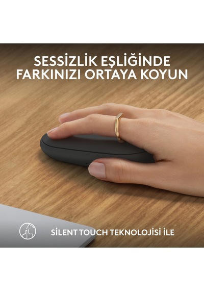 Logitech M350s Pebble 2 Bluetooth Kablosuz Sessiz Kompakt Mouse - Siyah Diğer