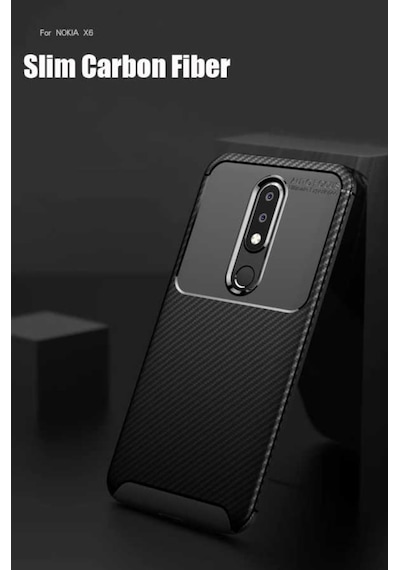 Nokia 5.1 Plus Kılıf Karbon Silikon Case