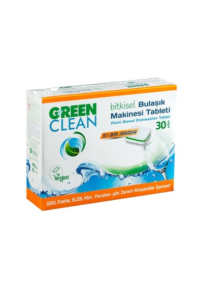 Green Clean Bulaşık Makinası Tableti 30'lu - Bitkisel Formül, Parlatıcı Ve Tuz E 4'li Avantaj Paketi