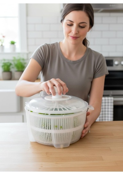 Salata Kurutcu 5 Litre Sebze Kurutucu Bpa Free Beyaz Çok Renkli