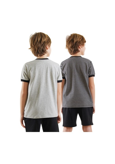 Denokids Pirate Erkek Çocuk 2'li T-shirt Takım Renkli Çok Renkli