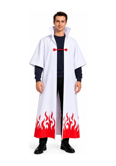 Minato Namikaze Cosplay Pelerini Yetişkin Beyaz