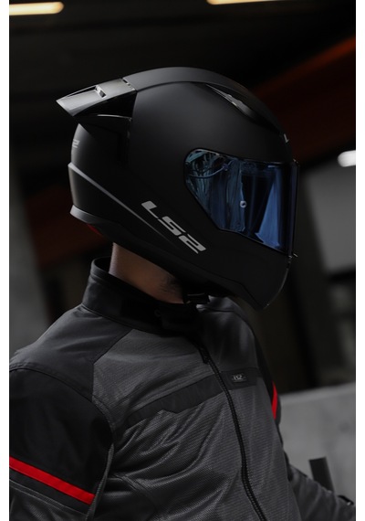 Ls2 Rapıd Race Mavi Camlı Kask Mat Siyah