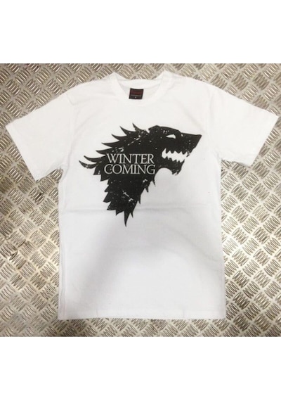 Stoned&Fame Game Of Thrones Baskılı T-shirt Beyaz