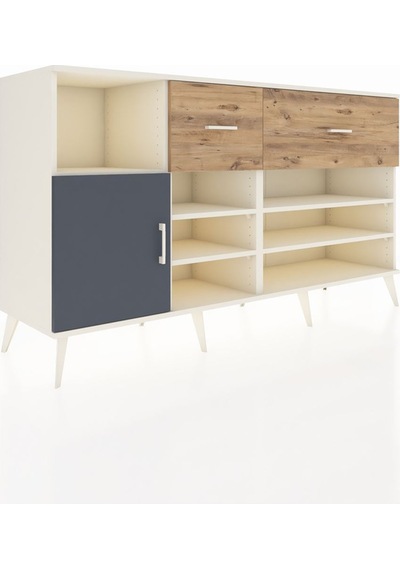 Kronos Konsol 6 Raflı 2 Çekmeceli Tek Kapaklı 176x59x99 Aytaşı-a Aytaşı-antrasit/çam Kronos Konsol 6 Raflı 2 Çekmeceli Tek Kapaklı 176x59x99 Aytaşı-a Aytaşı-antrasit/çam