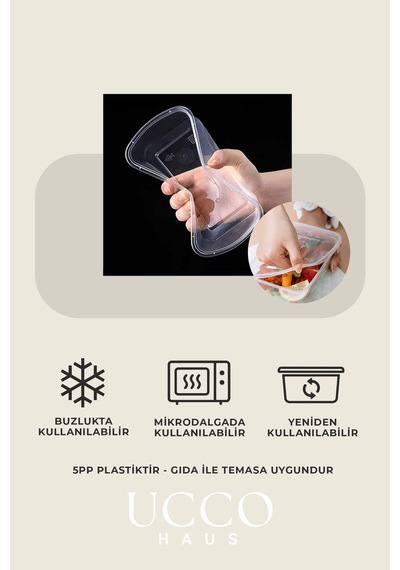 10 Adet 1000 Ml Ekonomik Buzdolabı & Mikrodalga Sızdırmaz Kapaklı Saklama Kabı Seti Buzluk Organizer Şeffaf