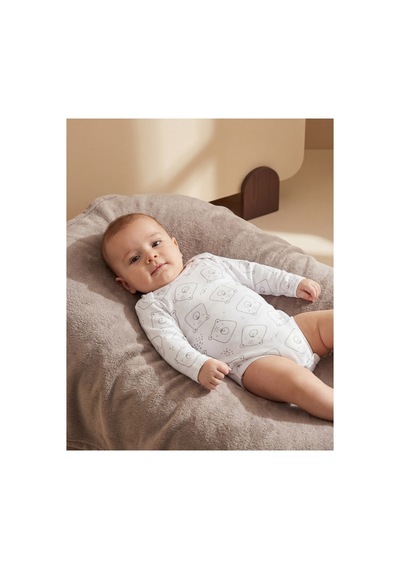 Minory Baby - 4'lü Uzun Kol Bebek Body Seti Ayı Motifli Çok Renkli Çok Renkli