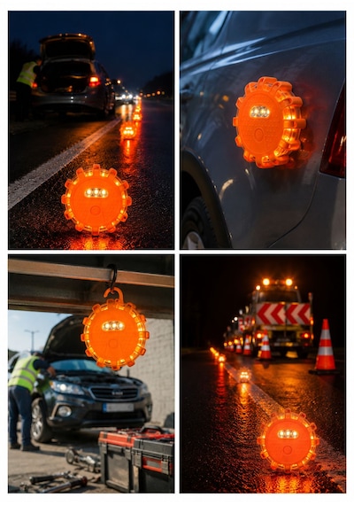 Led Yol Feneri 9 Modlu Manyetik Acil Durum Uyarı Lambası Askılı Ve Manyetikli