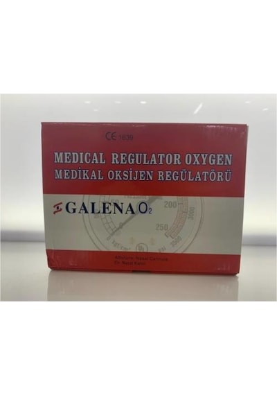 Galena Vanalı Oksijen Tüpü Başlığı Manometresi 15L/Dk