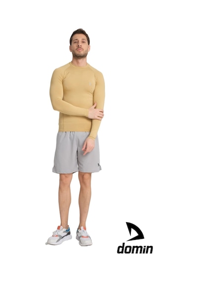 Hnc Sport Erkek Uzun Kol Gold Bej Likralı Fit Compression Spor Body Tshirt