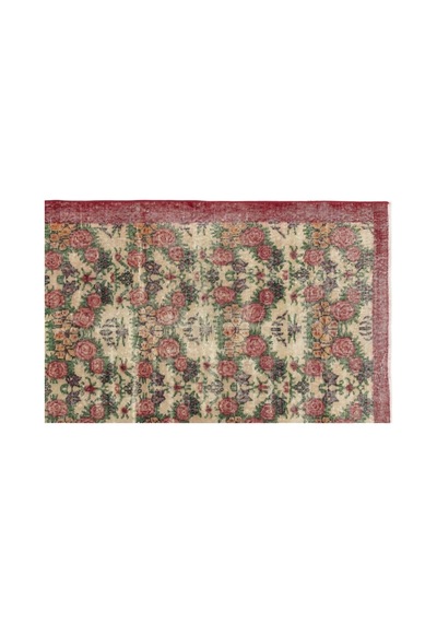 El Dokuması Vintage Yün-pamuk Naturel Halı 12385 111 X 195 Cm Çok Renkli