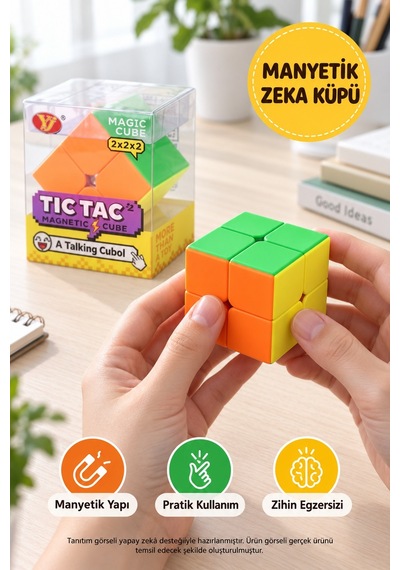 Manyetik Zeka Küpü Tic Tac 2x2x2 Şekil Değiştiren Eğitici Akıl Ve Mantık Oyunu