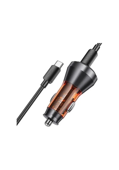 Hoco Nz12b Unimpeded Pd48w Usb + Type-c Araç Çakmaklı Hızlı Şarj Aleti + Type-c To Type-c Kablo Turuncu
