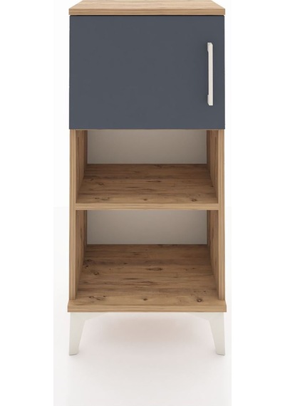 Arges Komodin 2 Raflı Tek Kapaklı 44x30x96 Çam-antrasit Atlas Çam
