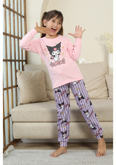 Miniğimin Cicileri Krm Baskılı Kız Çocuk Pijama Takımı - Pembe Pembe