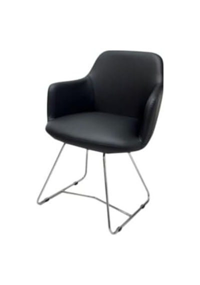 Atom Ofis Melik Siyah Deri Misafir Bekleme Koltuğu, Metal Ayak, Sabit, 43x41x80 Cm Çok Renkli Atom Ofis Melik Siyah Deri Misafir Bekleme Koltuğu, Metal Ayak, Sabit, 43x41x80 Cm Çok Renkli