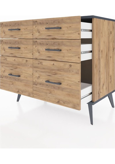 Hyperion Şifonyer 6 Çekmeceli 88x44x80 Çam-antrasit/çam Antrasit/çam Hyperion Şifonyer 6 Çekmeceli 88x44x80 Çam-antrasit/çam Antrasit/çam
