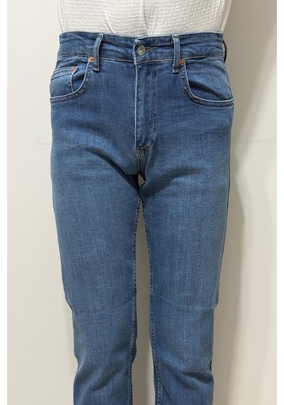 Hacker Denim Dmctekstil Erkek 1022 Yüksek Bel Rahat Kesim Boru Paça Jean Pantolon Koyu Mavi
