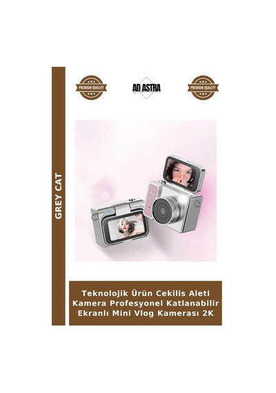 Teknolojik Ürün Cekilis Aleti Kamera Profesyonel Katlanabilir Ekranlı Mini Vlog Kamerası 2k