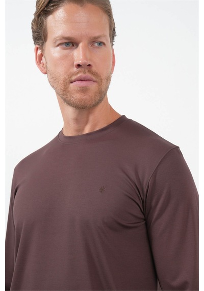 İmza Örme Standart Fit Kahverengi Erkek Sweatshirt 1013260150