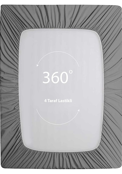 Soley Jersey %100 Pamuk Çift Kişilik 140 X 200 Lastikli Çarşaf Gri