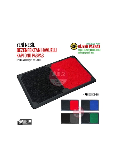 Çift Havuzlu Kapı Önü Kauçuk Hijyen Paspası
