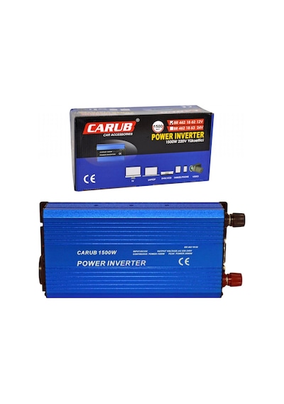 Carub İnverter 12v Dan 220v A Yükseltici 1500w Usb 5v-1a Çıkışlı Br4621862