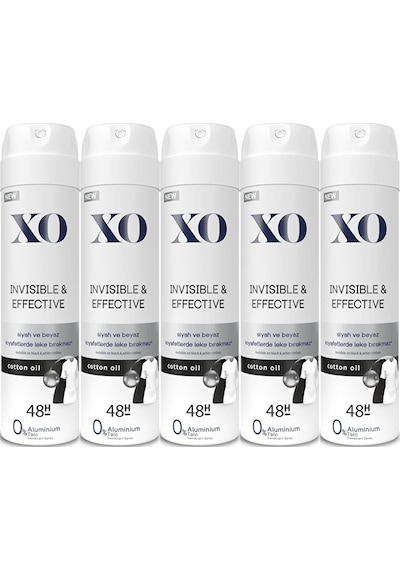 Xo Invisible & Effective Cooton Oil Kadın Sprey Deodorant 5 x 150 ML