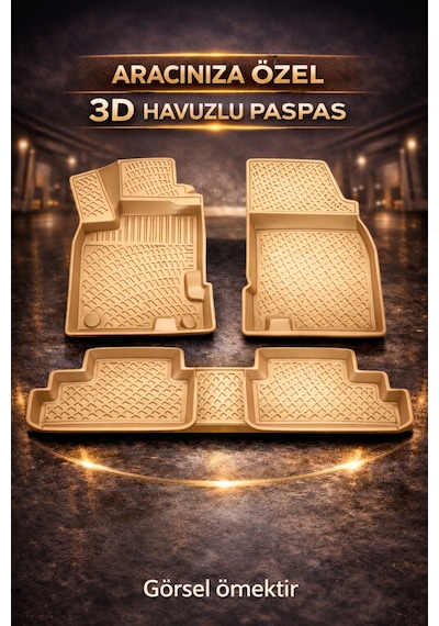 Ford Connect 2002-2013 Araca Özel 3d Havuzlu Paspas Bej