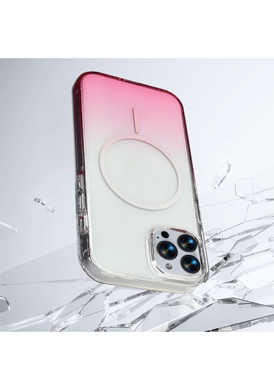 Apple iPhone Uyumlu 14 Pro Max Kılıf Renk Geçişli Magsafe Şeffaf Kamera Yükseltili Silikon Pazarplus Siyah