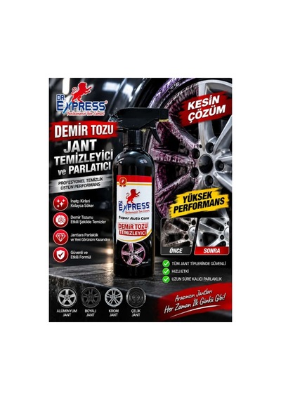 Demir Tozu Temizleyici Yüksek Kaliteli Jant Kaporta Temizleyici Sprey 500 Ml Etkili Çözüm - 603122633