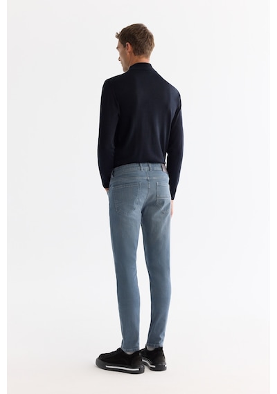 Avva Erkek Mavi Klasik Bel Eskitme Yıkamalı Elastan Berlin Slim Fit Jean Pantolon A42y3505