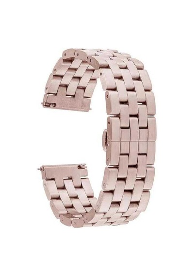 Xemu Galaxy Uyumlu Watch 46mm 22mm Uyumlu Krd-20 Metal Kordon-rose Gold