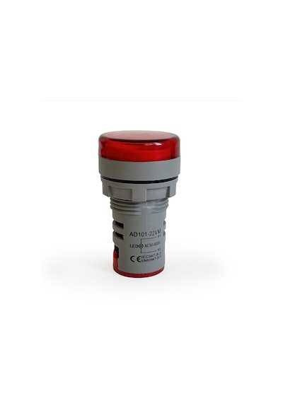 Mini Dijital Voltmetre 22mm Ac 60-500v Led Kırmızı Işık