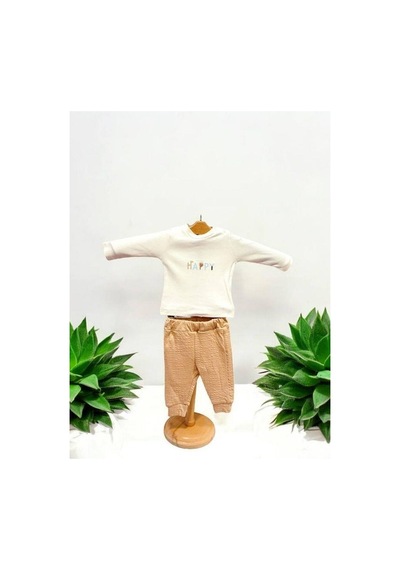 Cantoy Erkek Bebek Yelekli 3 Lü Eşofman Takım-15378 Camel