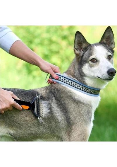 Nunbell Professional Çift Taraflı Tüy Kıtık Açıcı Köpek Tarağı Yeşil 17 CM