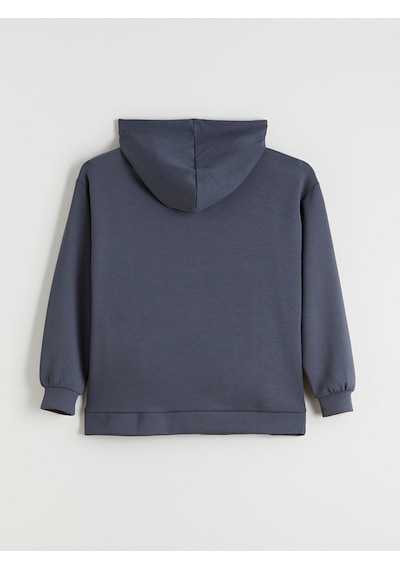 Lcw Everyday Antrasit Kapüşonlu Oversize Kadın Fermuarlı Sweatshirt