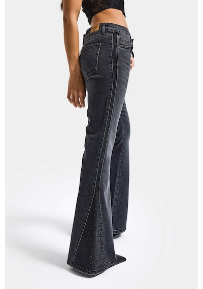 it's basic Kadın Koyu Füme T-2s6-1 Flare Fit Paçası Parlak Taşlı Özel Tasarım Denim Jean it's basic Kadın Koyu Füme T-2s6-1 Flare Fit Paçası Parlak Taşlı Özel Tasarım Denim Jean