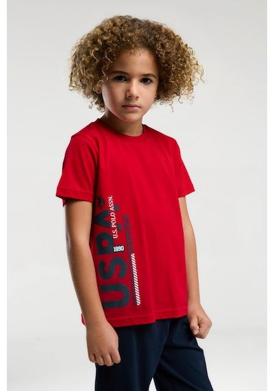 U.s. Polo Assn. 2013 Garson Erkek Çocuk Kırmızı Bisiklet Yaka Kısa Kol Manşetli Pijama Takım Kırmızı U.s. Polo Assn. 2013 Garson Erkek Çocuk Kırmızı Bisiklet Yaka Kısa Kol Manşetli Pijama Takım Kırmızı