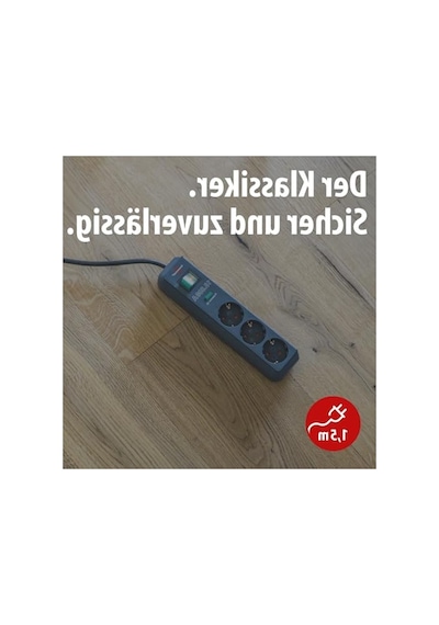 Anahtarlı Yüksek Gerilim Koruma Özellikli 3'lü Çoklu Priz, 1.5m Kablo